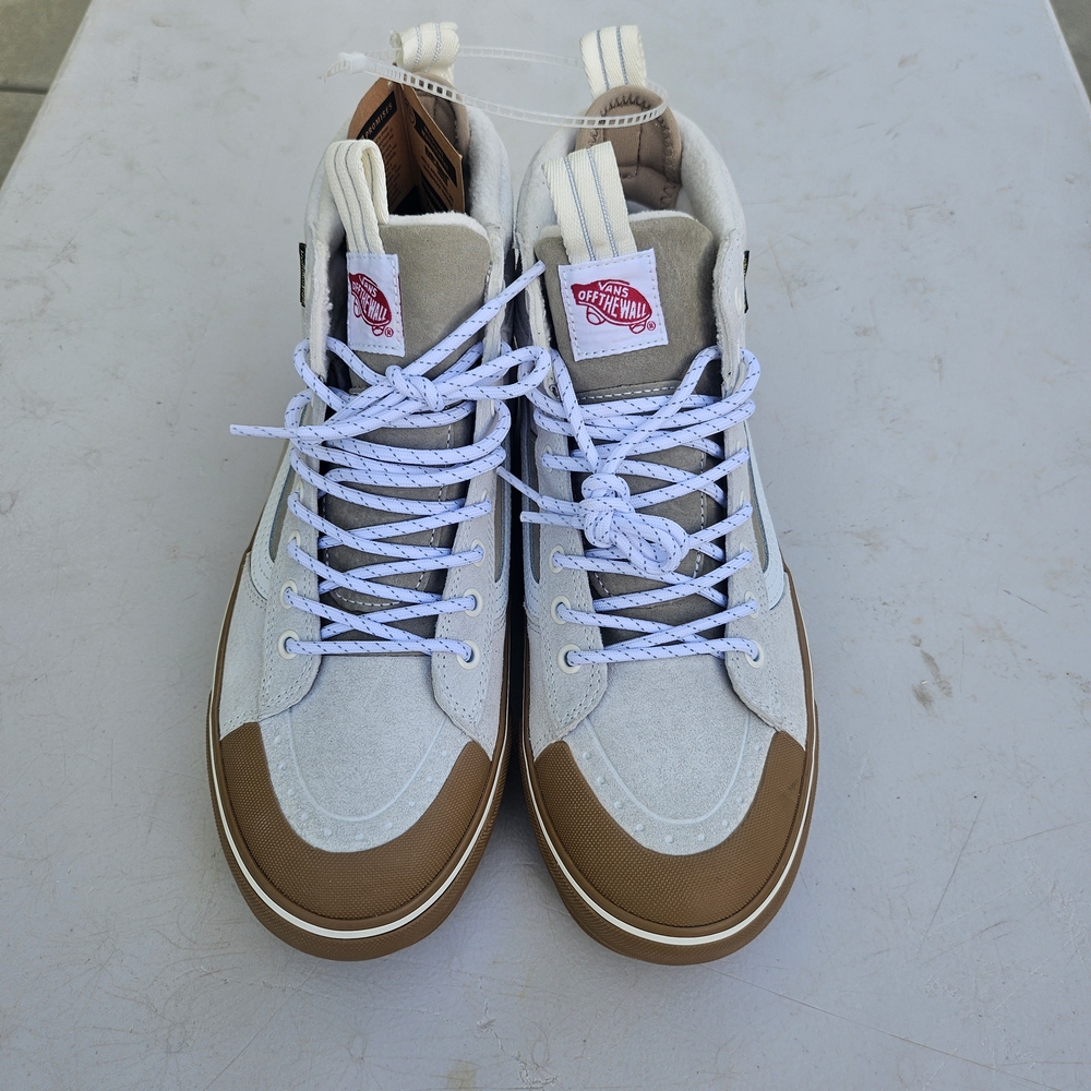 Vans White and Tan High-Top Sneakers - Picture 2 of 5